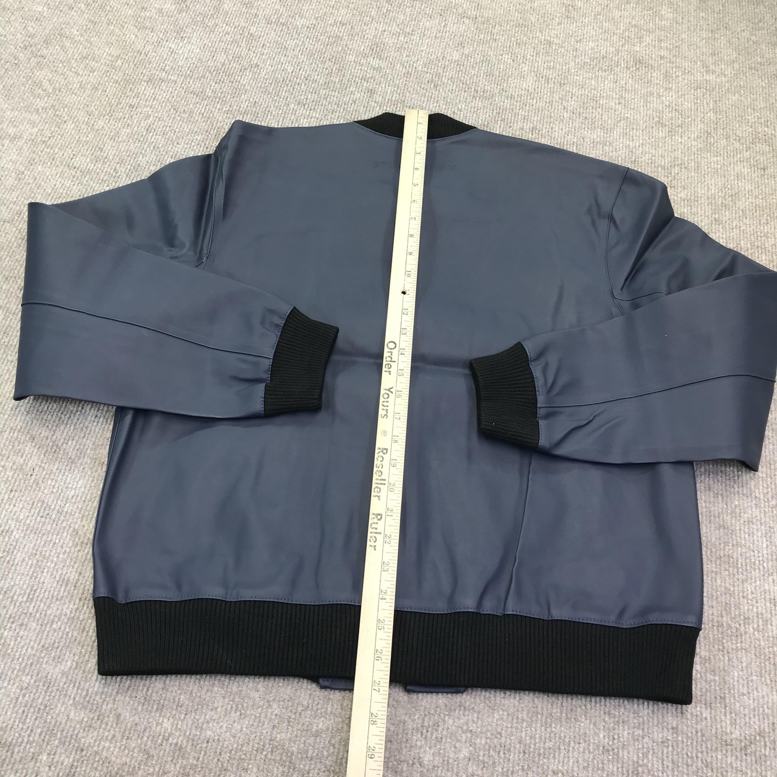 Stutterheim Jacket Mens Medium Navy Blue Bomber Raincoat Waterproof Coat