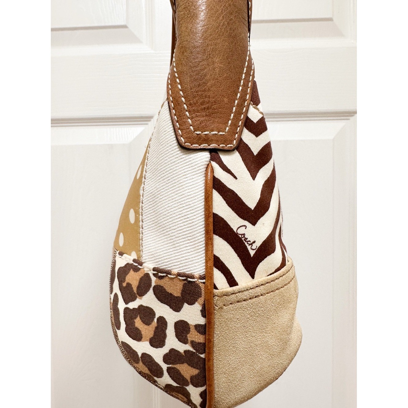 Coach Ergo Patchwork Hobo Shoulder Bag Zebra Cheetah Y2K