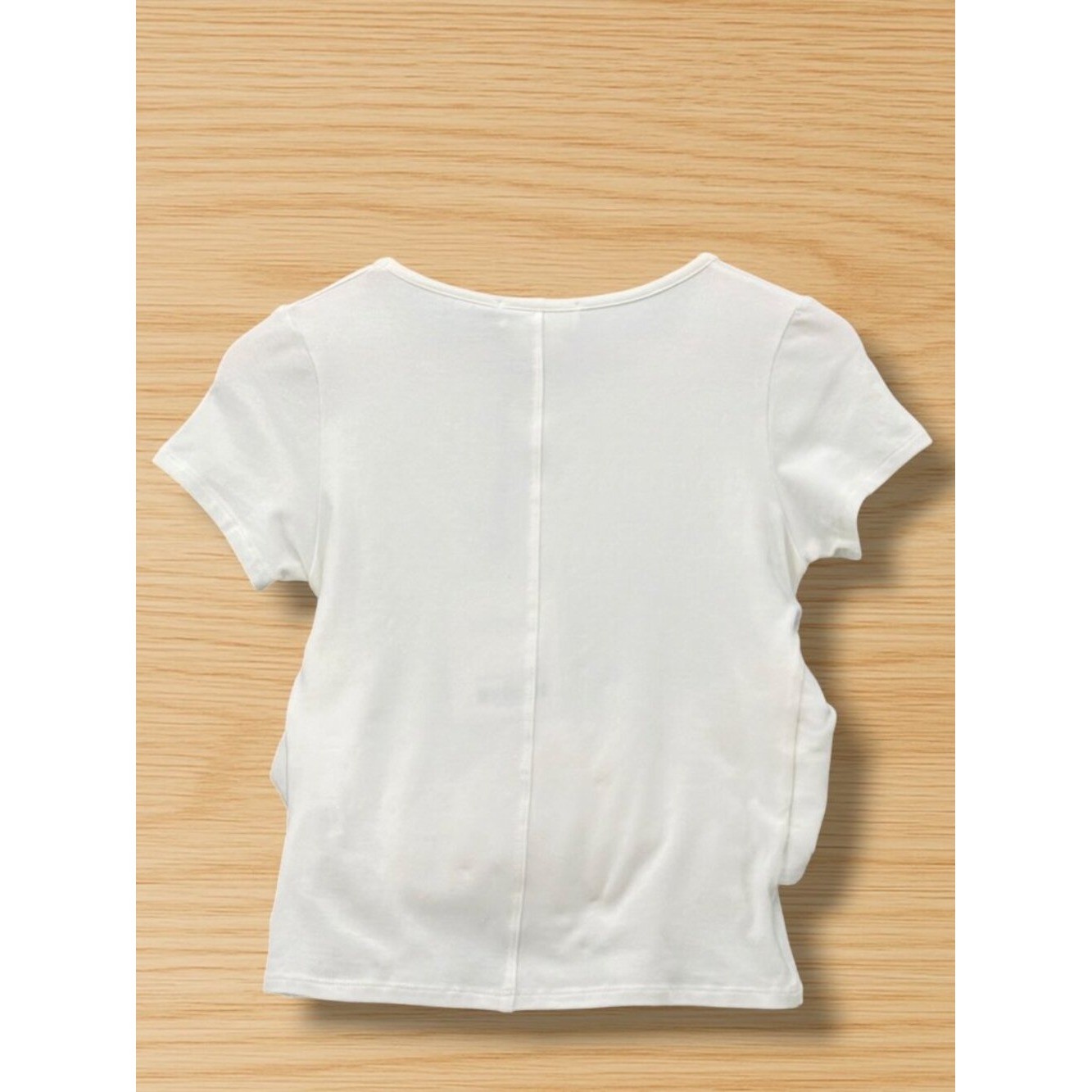 Stateside Cycle Court Supima Cotton Asymmetric Twist Tee White S