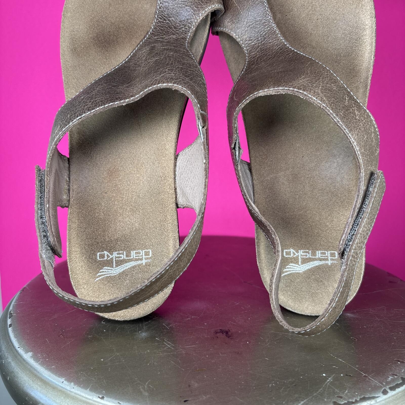 Dansko Reece BrownLeather Toe Loop Slingback Sandal EU 41