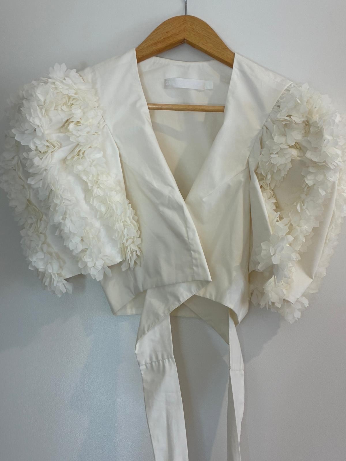 Gail Sorronda White Flower petal Balero top