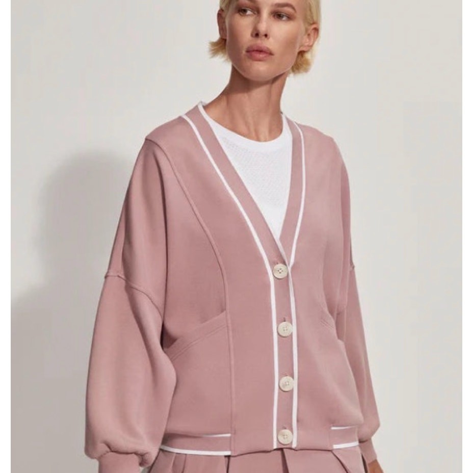 Varley DoubleSoft Decker Off Court Cardigan Preppy Size Small