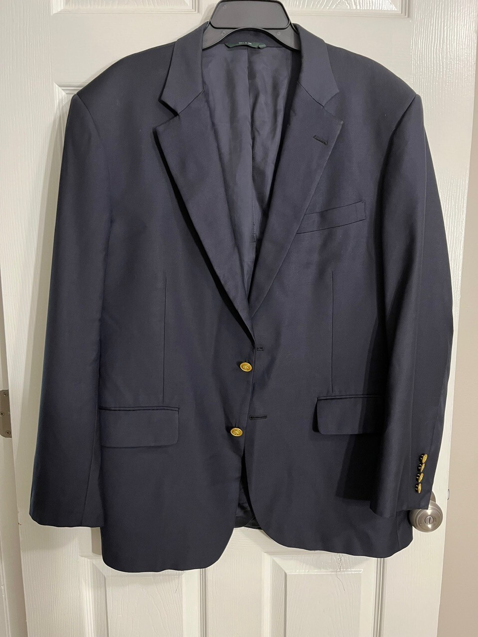 Brooks Brothers Wool super 120 Loro Piana gold buttons jacket Blazer Sz 43 VTG