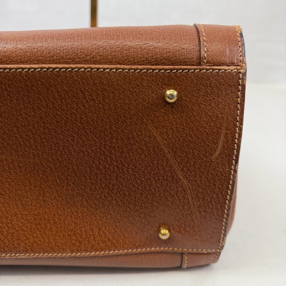 Gucci Vintage Large Bamboo Handle Leather Tote Bag Brown Diana Bag