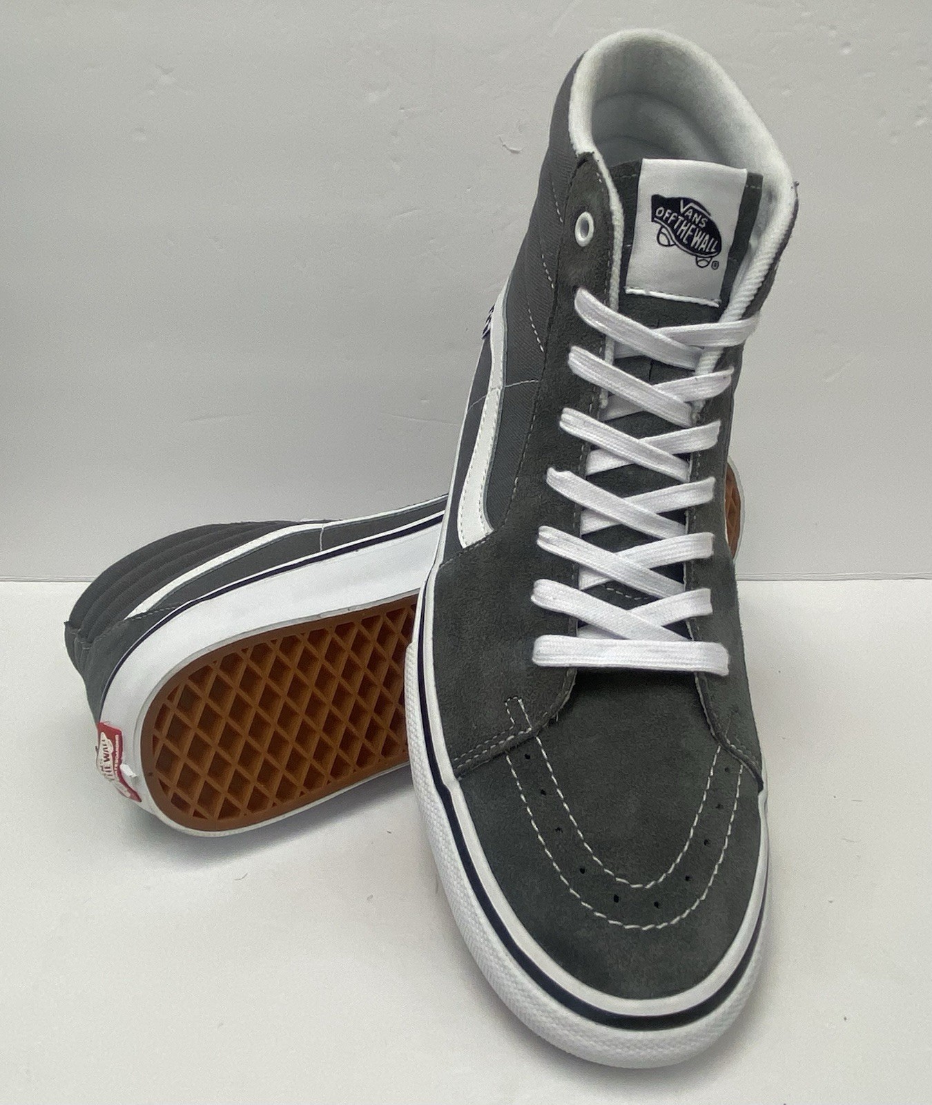 VANS M13 SKATE Sk8 Hi Pop Cush Dura Cap Gray White Skate Shoes New!