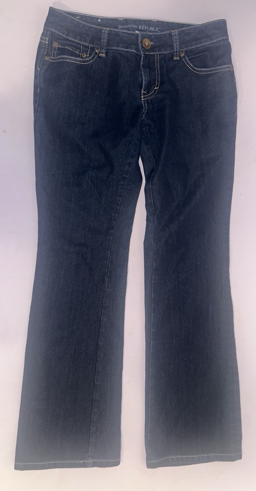 Banana Republic Curvy Boot Jeans Womens 25P Blue Dark Wash Mid Rise Stretch