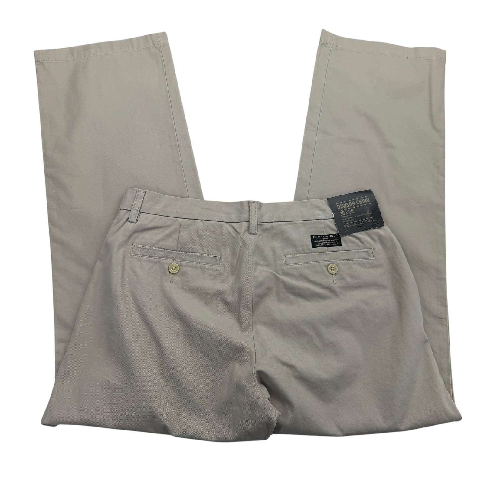Banana Republic Pants Mens 30 X 30 Beige Chino Relaxed Wide Leg Dawson 2010 Y2K