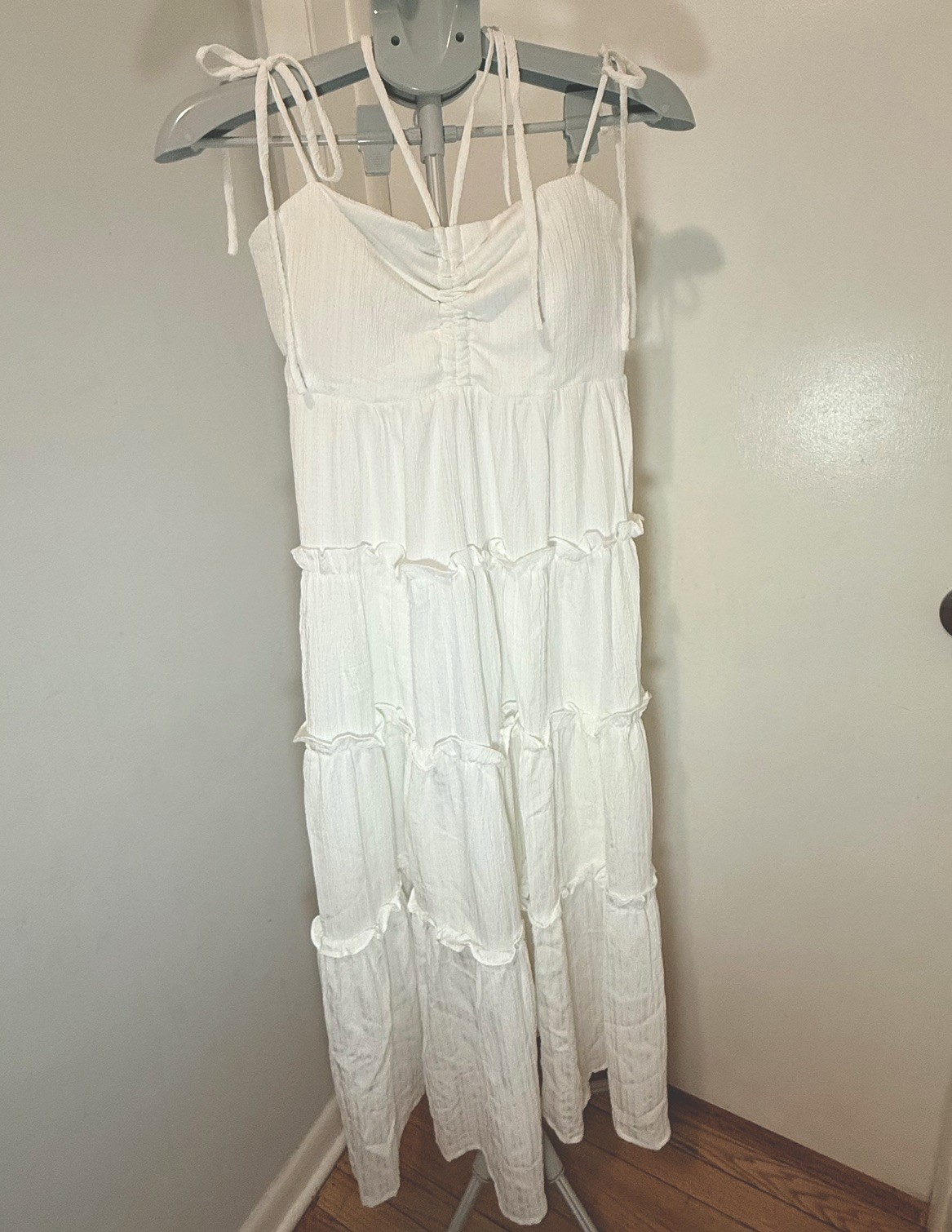 Coco Cabaña White Maxi Summer Dress Spaghetti Staps Size XL