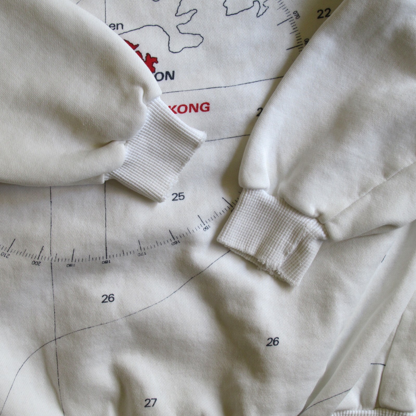 Vintage Hong Kong World Map Orient Sweatshirt Crewneck Shirt Dim Sum Shirts