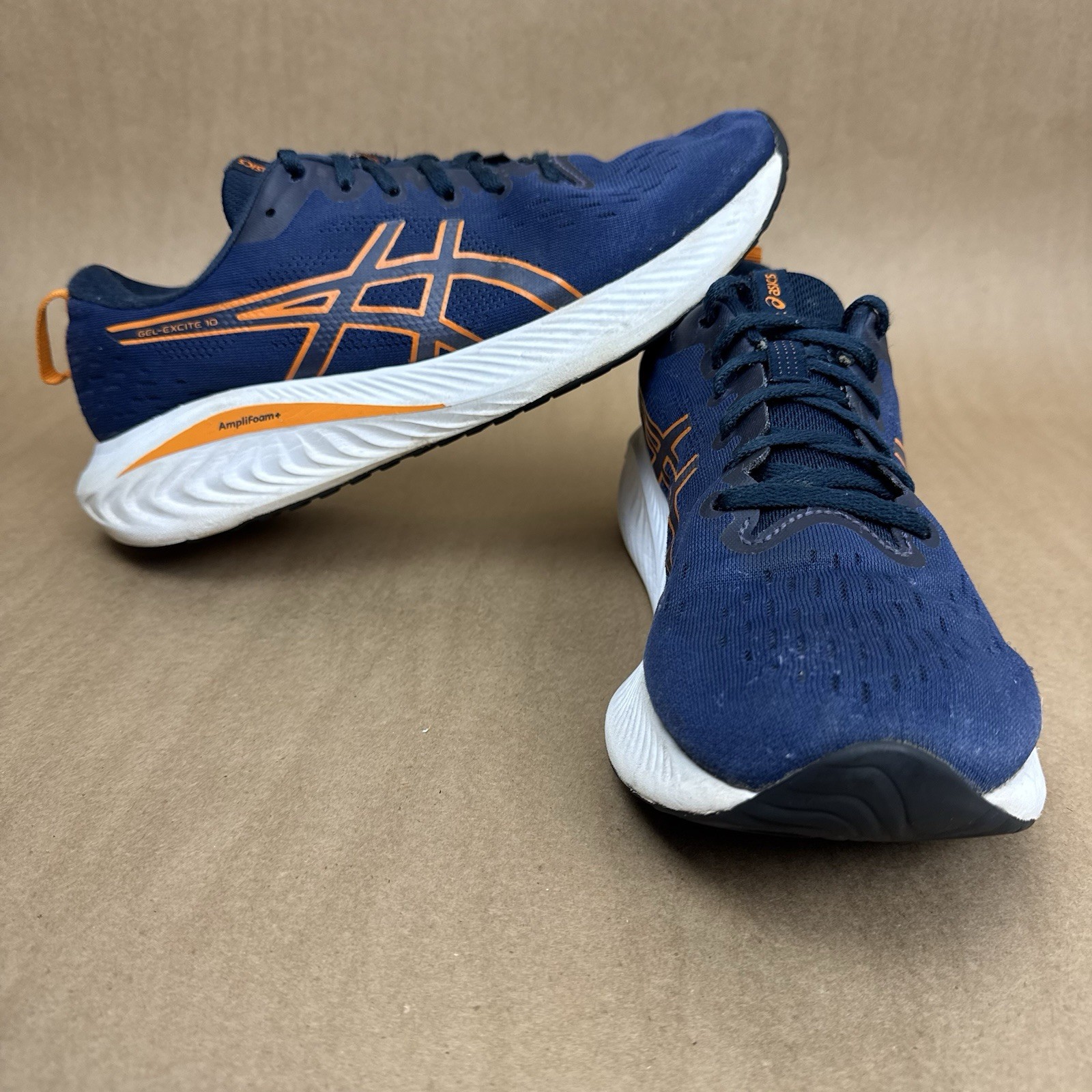 Asics Gel Excite 10 Mens Blue Orange Sneakers Running Shoes Deep Ocean Size 8.5