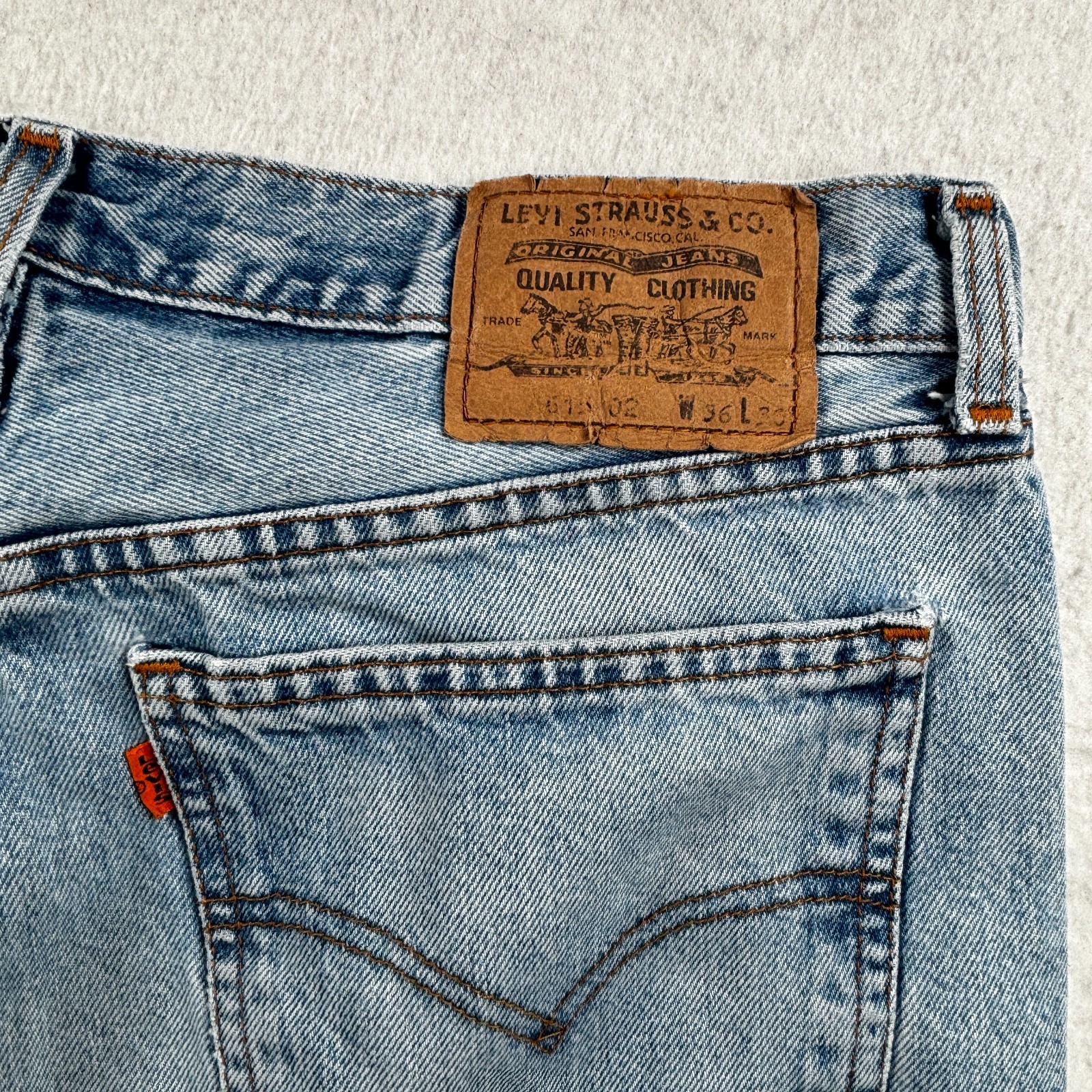 Levi’s 615 Straight Leg Jeans Light Blue Wash Vintage Orange Tab W36 L30 W34 act