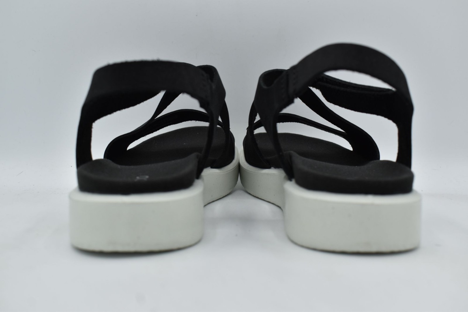 ECCO Womens EU 40 US 9-9.5 Flowt Black Leather Strappy Crosstrap Sandals Shoes