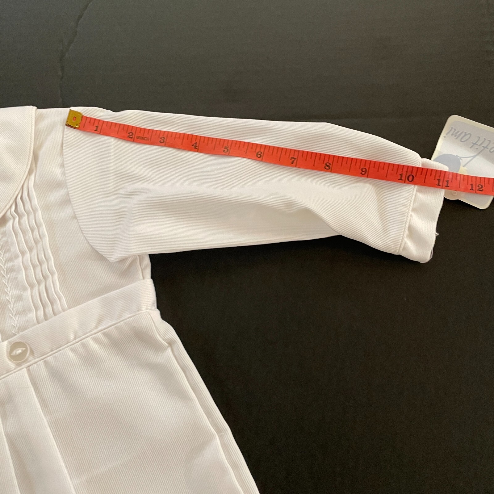 Petit Ami Boys Christening Baptism Outfit 24 Mon White Coverall Bonnet Set Tucks