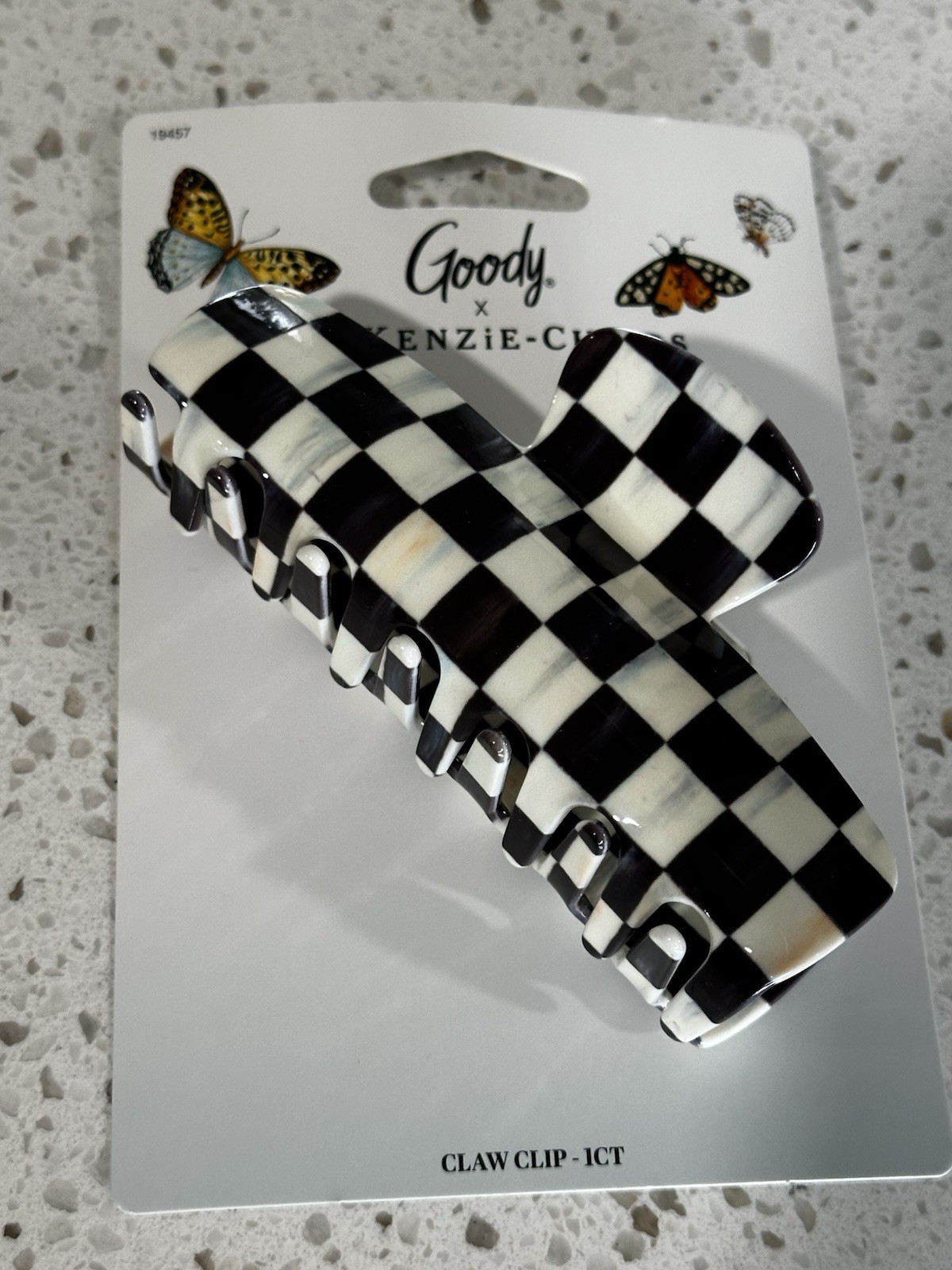 MacKenzie Childs x Goody Target Black Check Hair Claw Clip NEW
