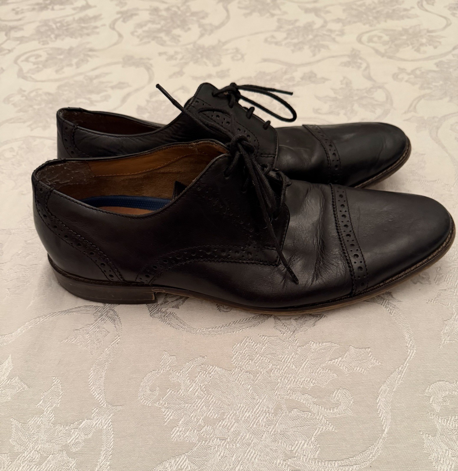 Florsheim Men’s Midfield Cap Toe Oxford Shoe With Broguing Black Size 10.5D