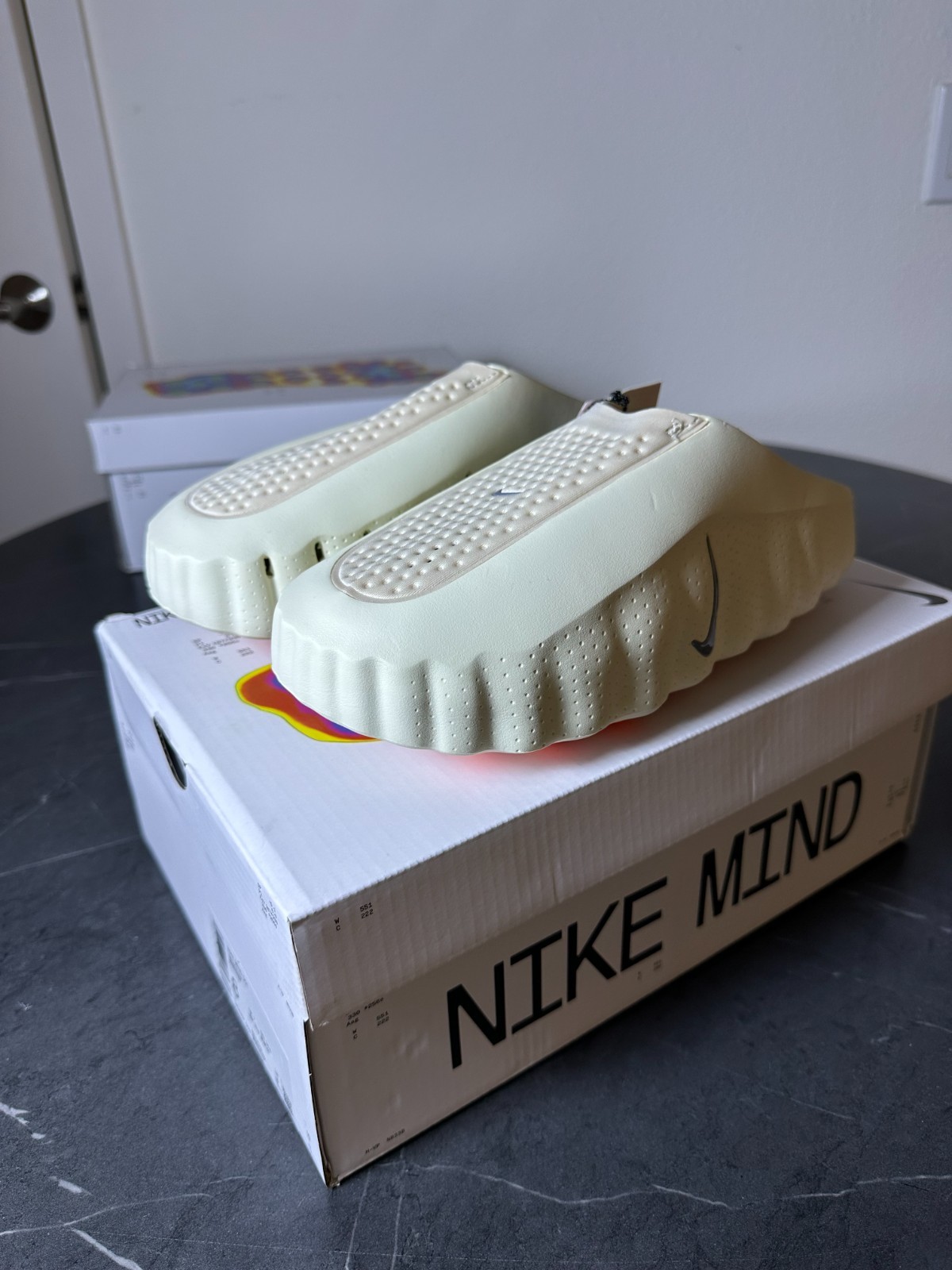 nike mind 001 slide White/Black size 8/8.5/9.5/10
