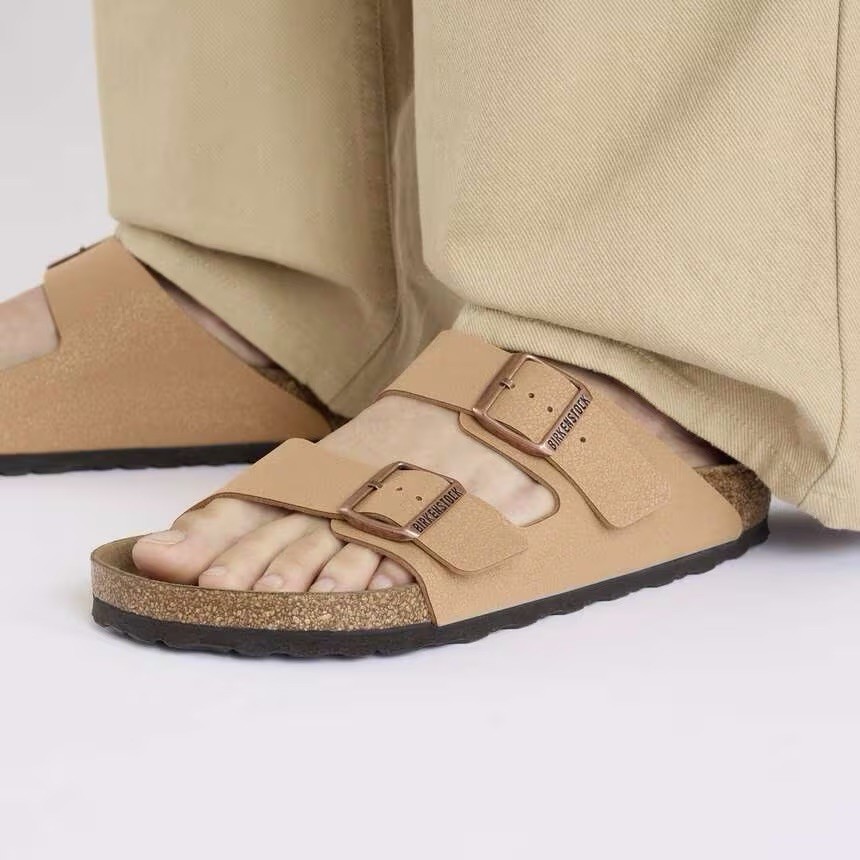 Birkenstock Arizona Vegan Birko-flor® Nubuck Women Sandals Pecan Narrow 37N EU