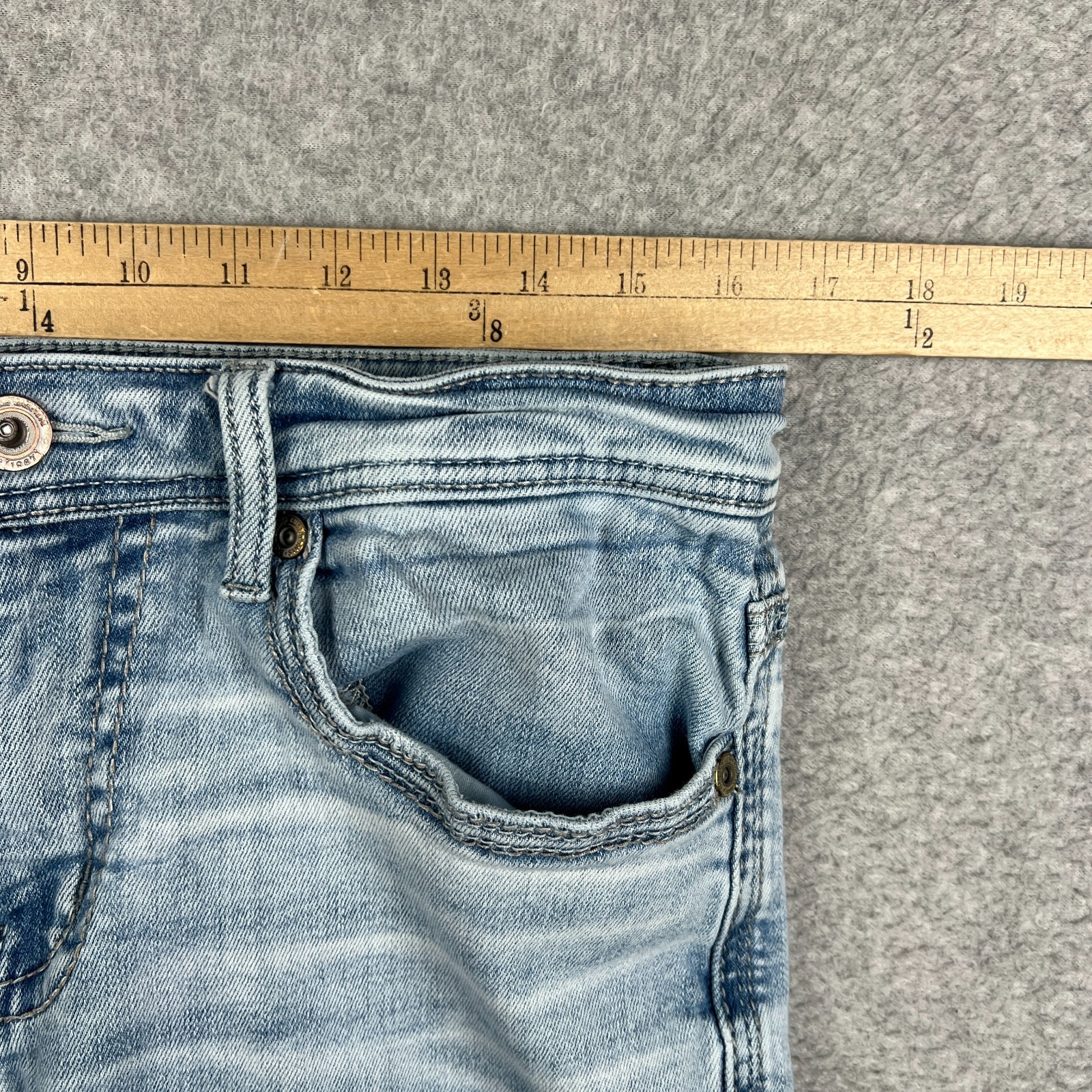 Buckle BKE Aiden Jeans Straight Stretch Denim Mens 33×30 Blue Pants Thick Stitch