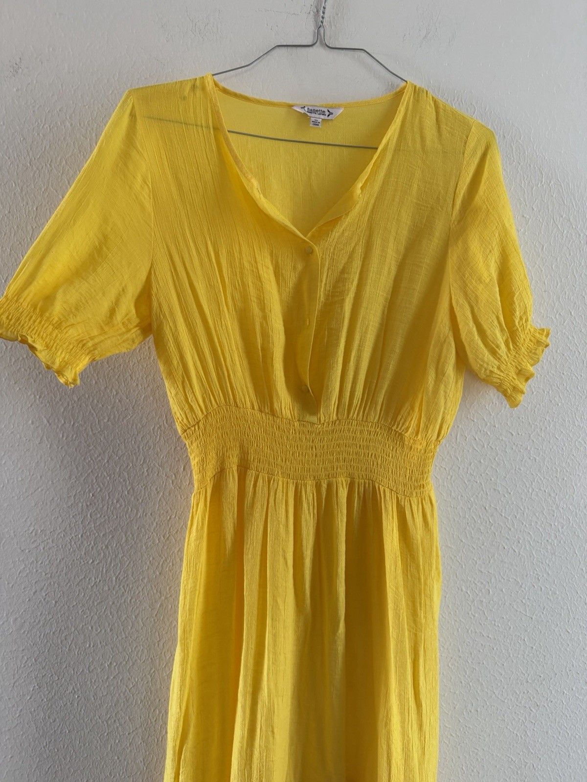 Nanette Lepore dress Womens Caribbean Texture sun Dress Size 10 Yellow no lining