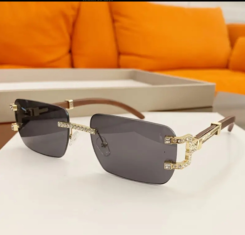 Hip Hop Sunglasses Men Designer Rimless Bling Diamond Shades Classic Rapper New
