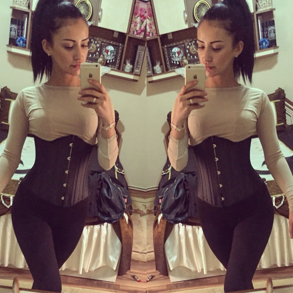 28X Spiral Steel Boned Waist Trainer Satin Lace Underbust Corset Torso Shapewear