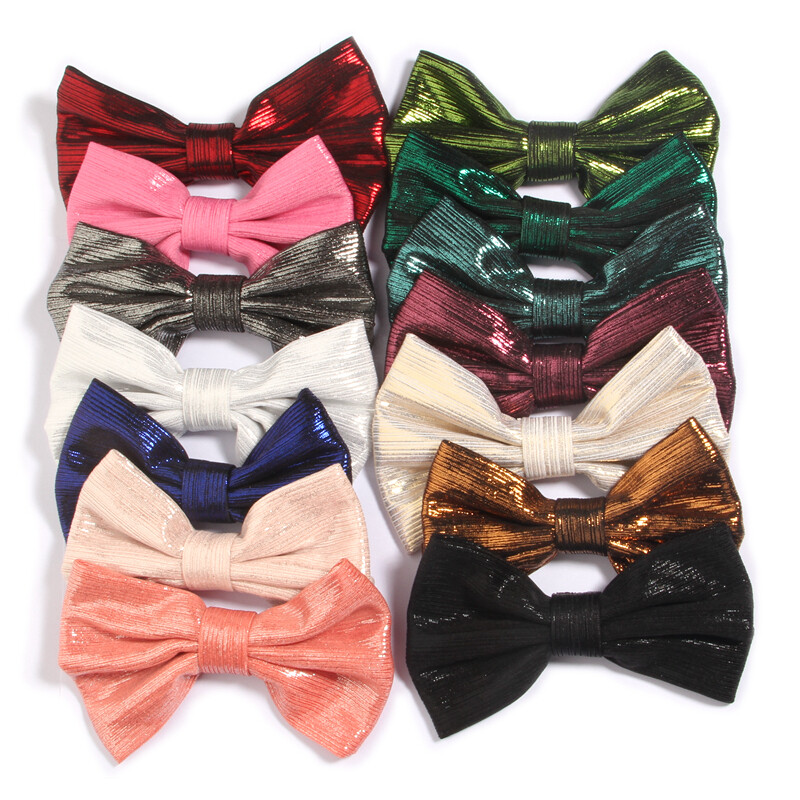 15Pcs 10cm 3.9″ Metallic Hair Bows for Hair Accesorries Boutique Hair Ties