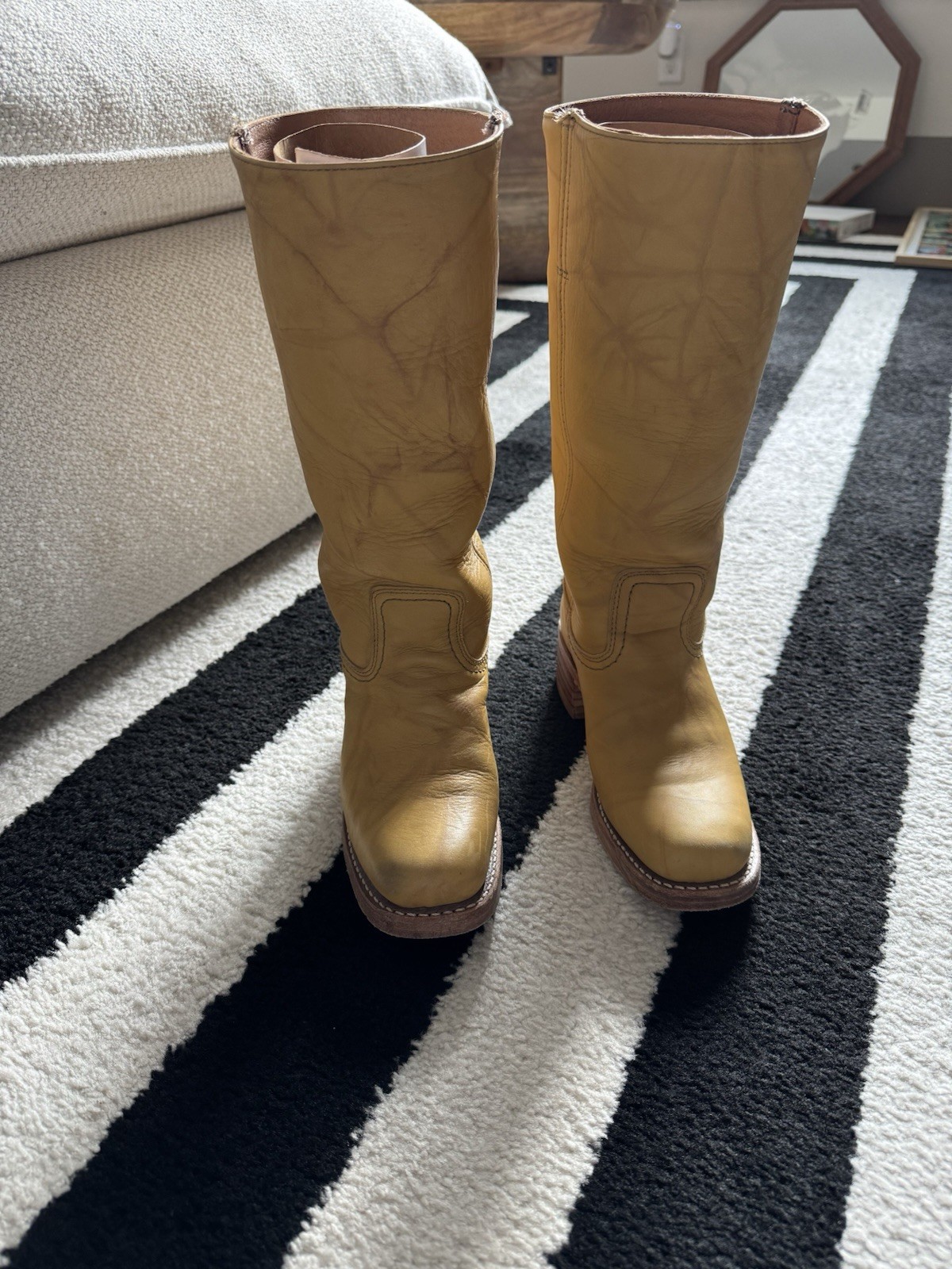 Frye Campus 14L Leather Boots in Banana – MSRP $498 Sz 6.5