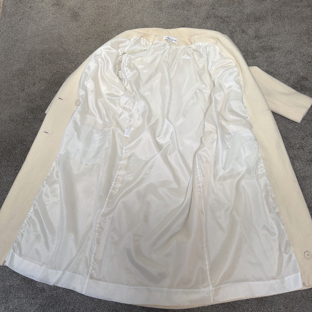 Kristen Blake Vintage Cream Wool Blend Trench Coat Women’s Sz 14P EUC