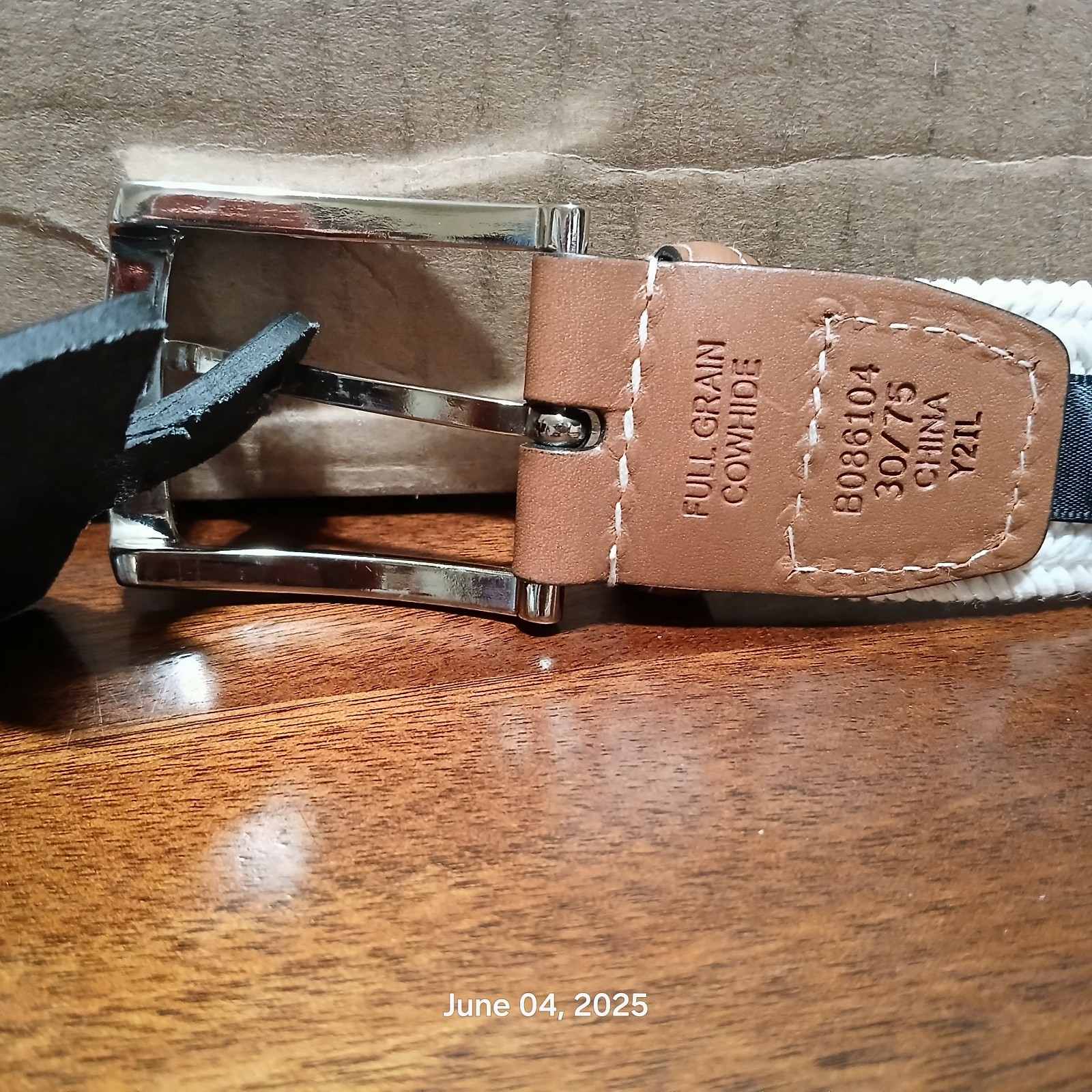The Mens Store At Bloomingdales Stretch Braided Belt White, Sz 30, Cowhide.
