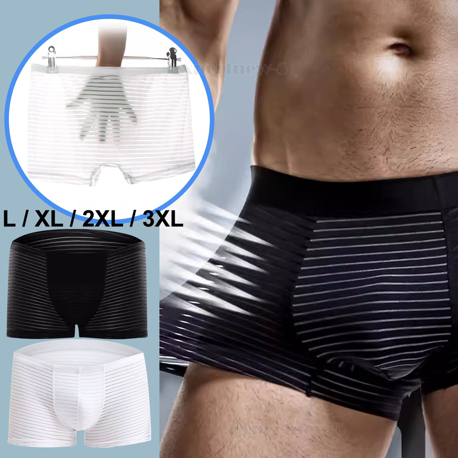 3PCS Men Underwear boxer briefs Soft Comfortable Bamboo Viscose Underwear Trunks