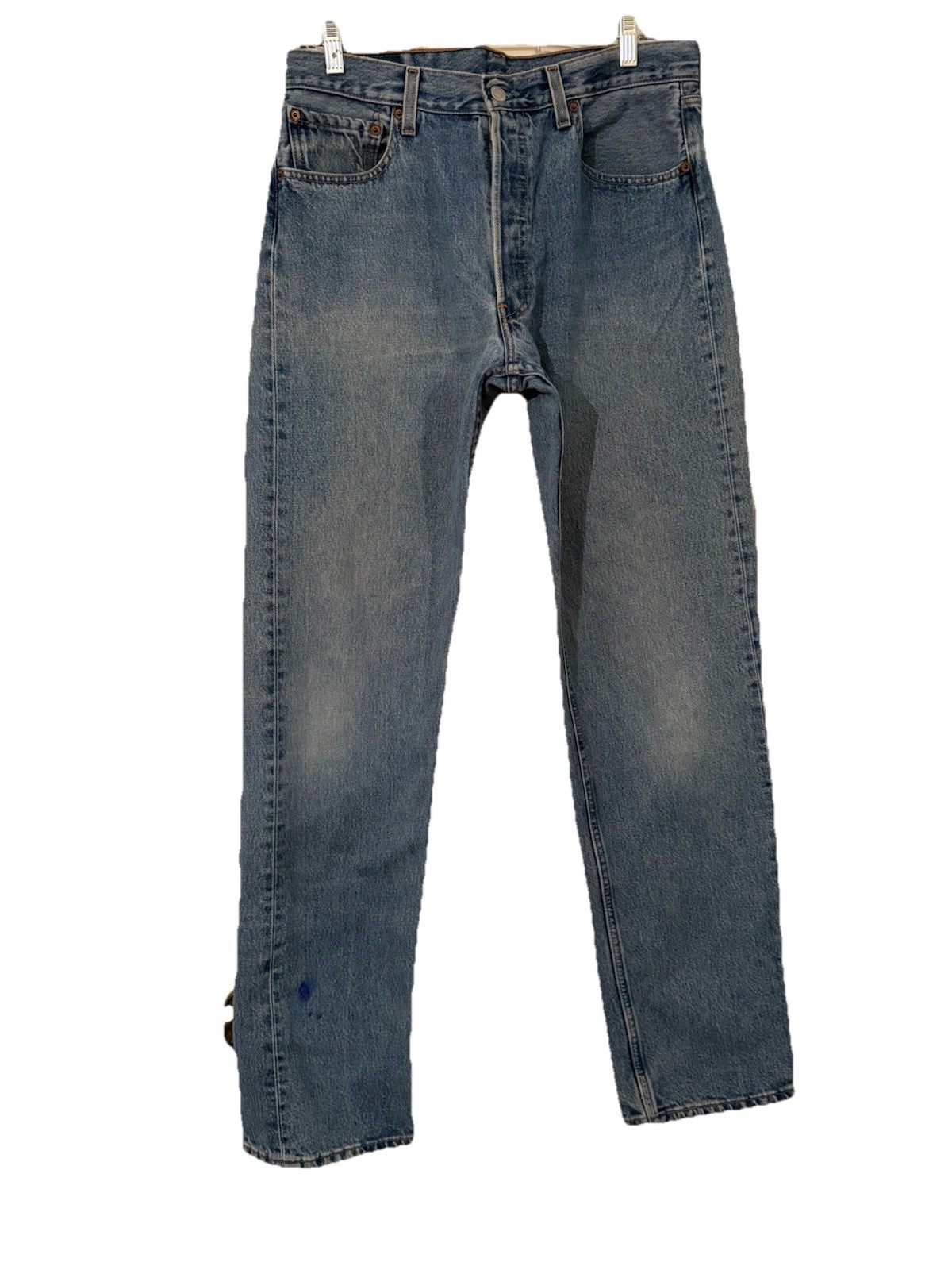 Vintage 1999 Levi’s Men’s Blue Denim Jeans Straight Fit Button Fly size 33X34