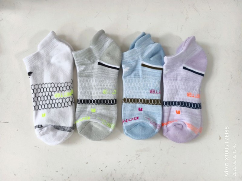 4 Pair BOMBAS Women’s Ankle Socks Cotton honeycomb Size Med 4 Color Mix-Original