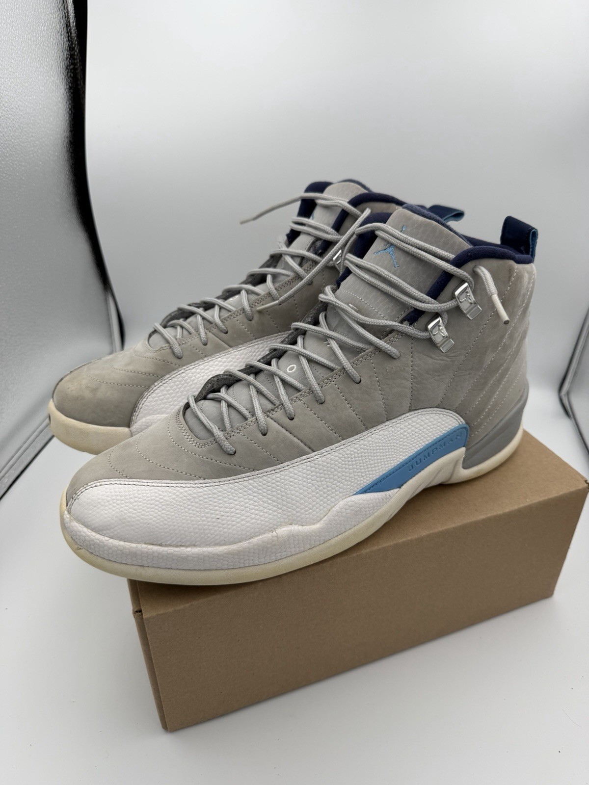 Air Jordan 12 Retro Wolf Grey University Blue 2016 130690-007 Men Size 13