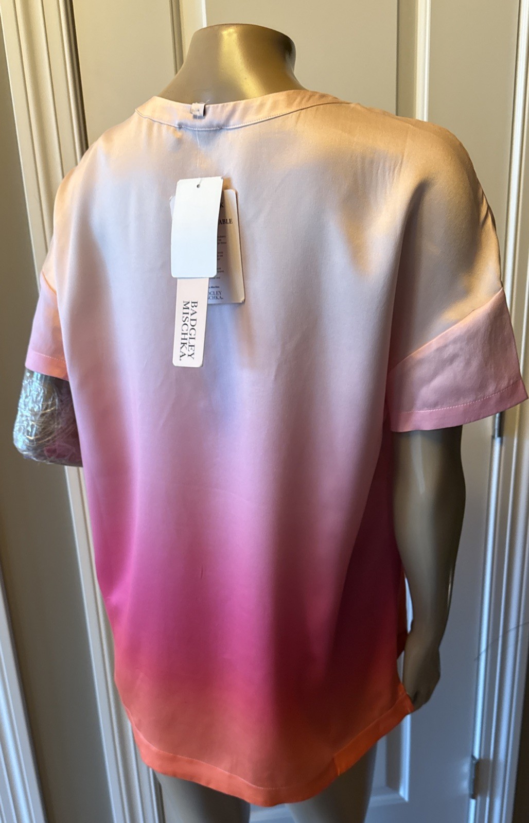 BADGLEY MISCHKA Ombre Mulberry Silk Blouse Women’s Size S Multi NWT