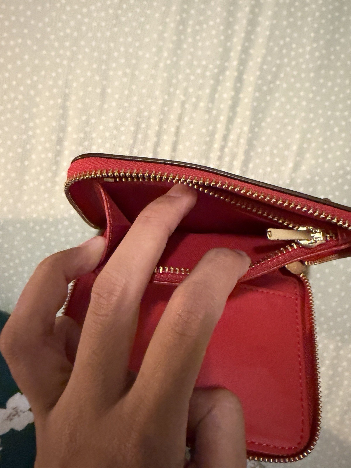 Coach Small Zip Around Wallet Leather Sport Red CF243B