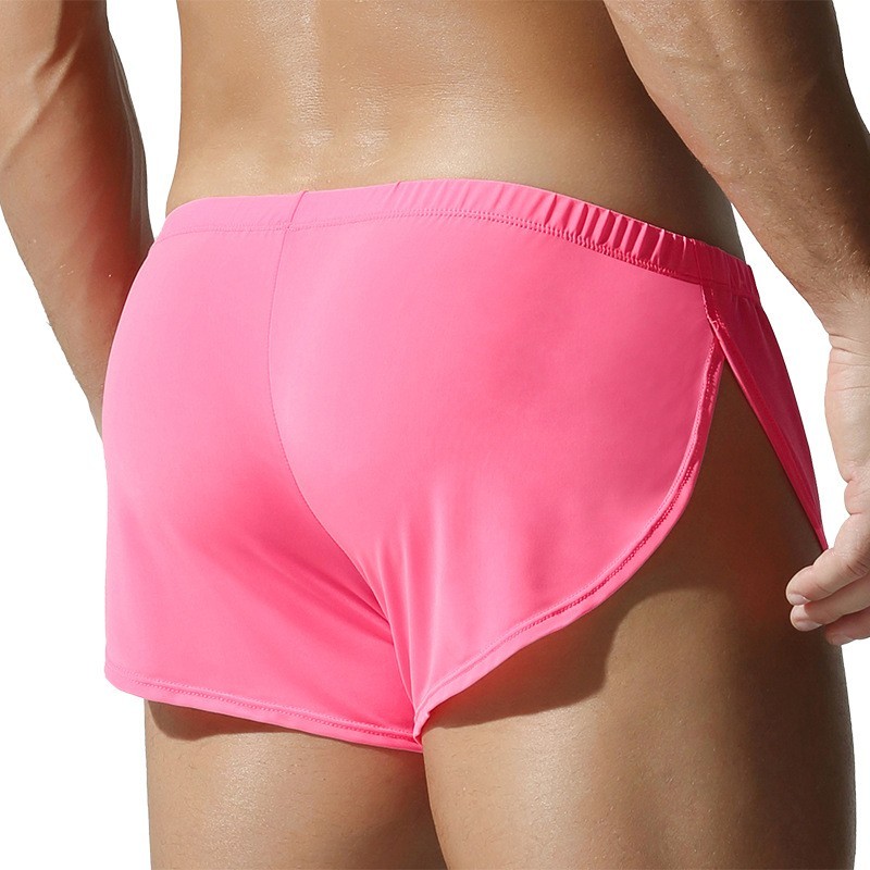 NEW Sexy Men’s Soft Breathable High Cut Shorts Underwear Side Slit Boxer Trunks