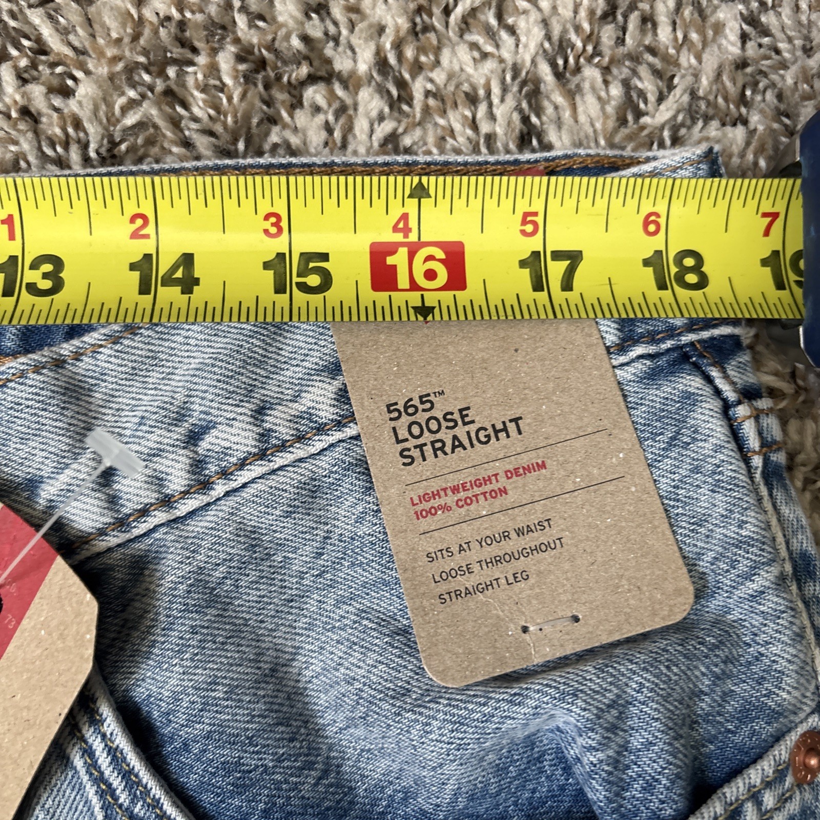 Levi’s 565 Men’s Loose Straight Denim Jeans Light Wash 36×30,Classic Fit NWT