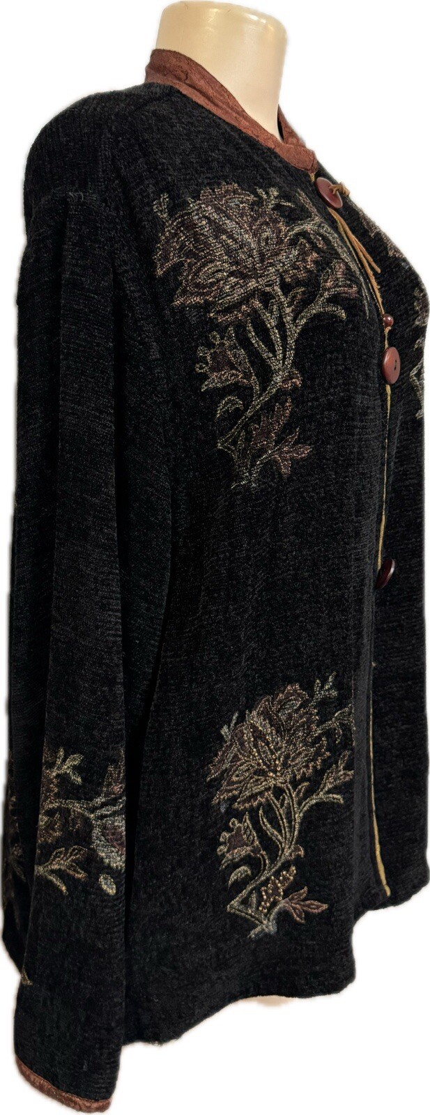 Flashback womens sweater size M vintage black artsy embellished top gorgeous