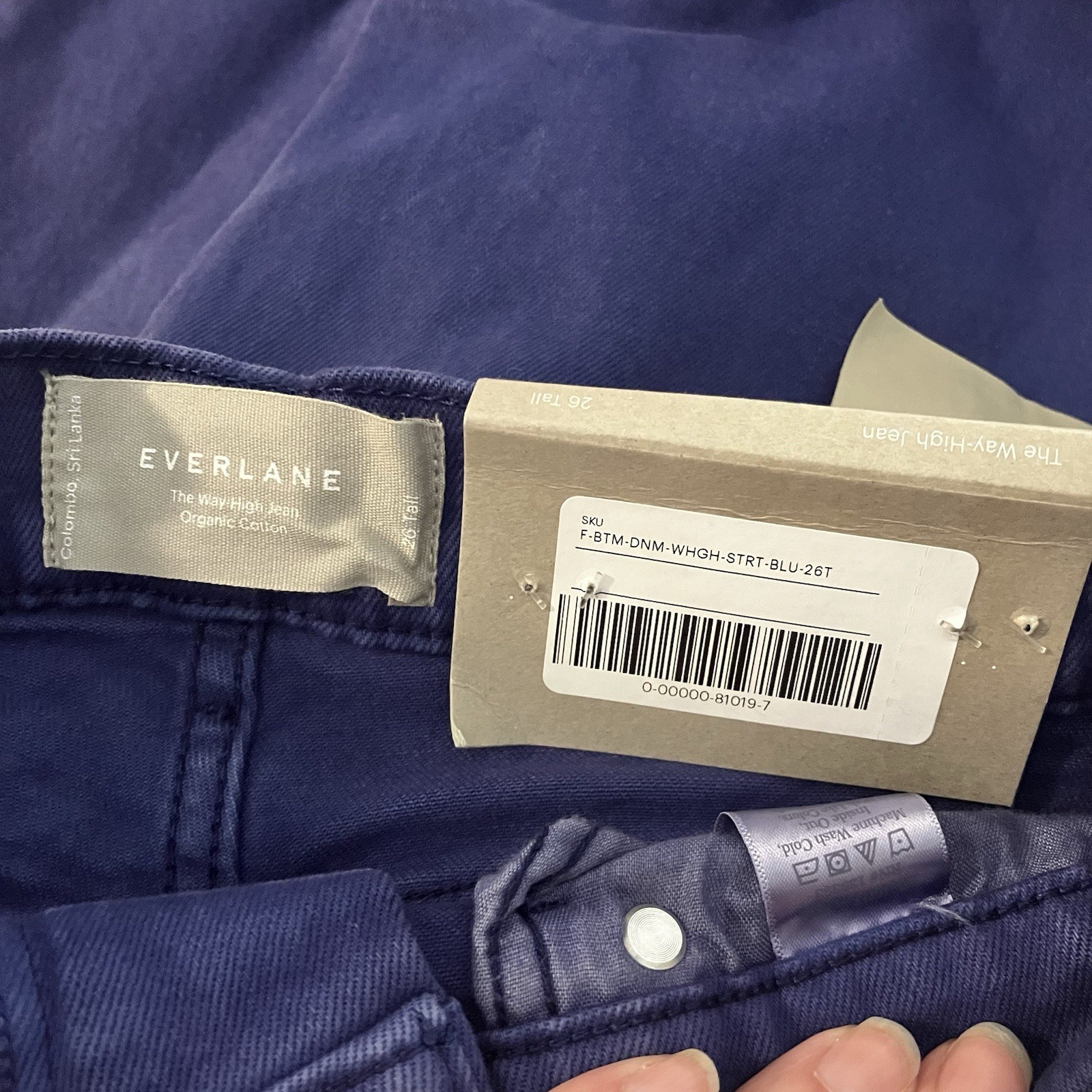 Everlane Way High Straight Leg Jean Women’s Size 26 Tall Blue Low Stretch