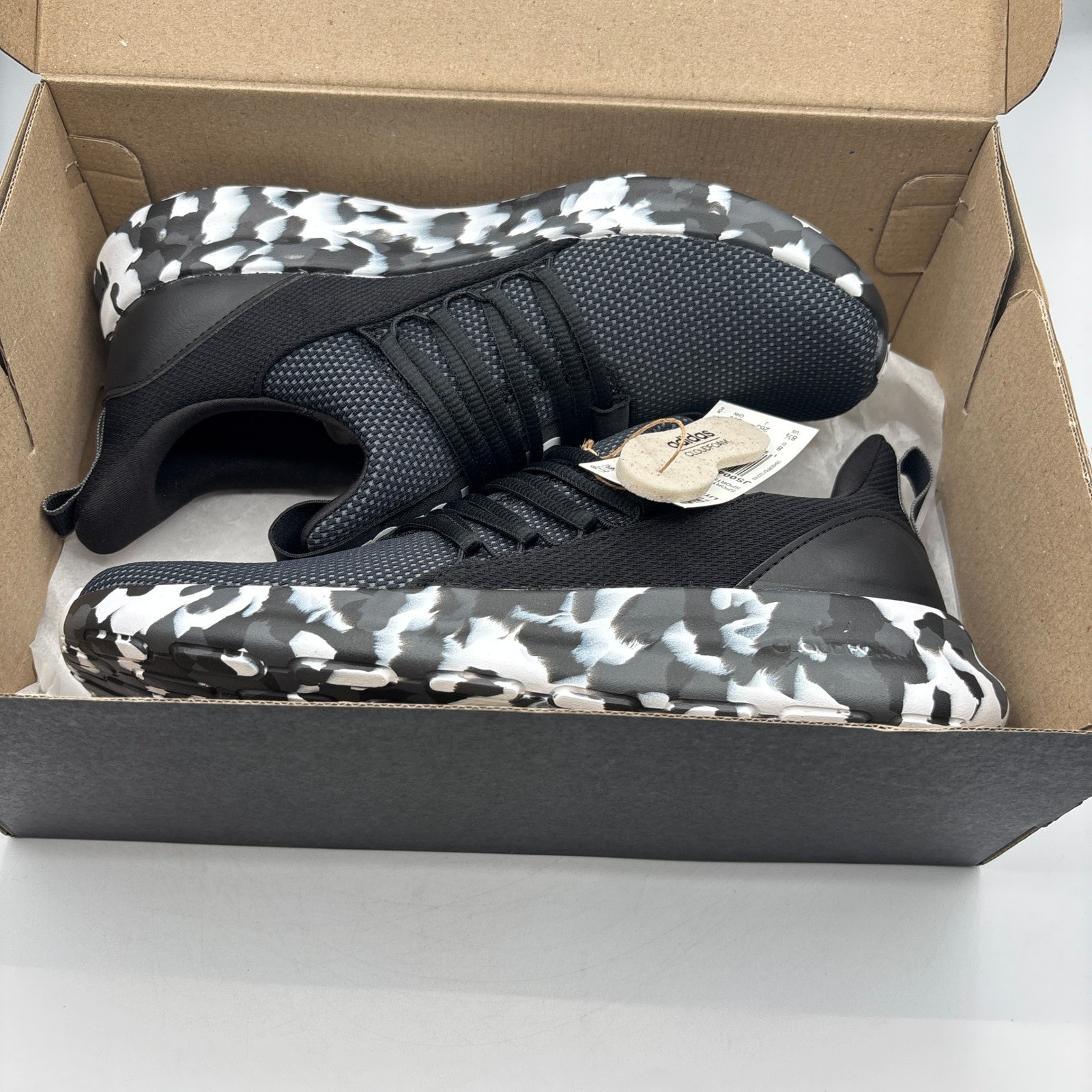 Adidas Lite Racer Adapt 7.0 Men 8.5 Black Camo Slip On Running Shoes JS0045
