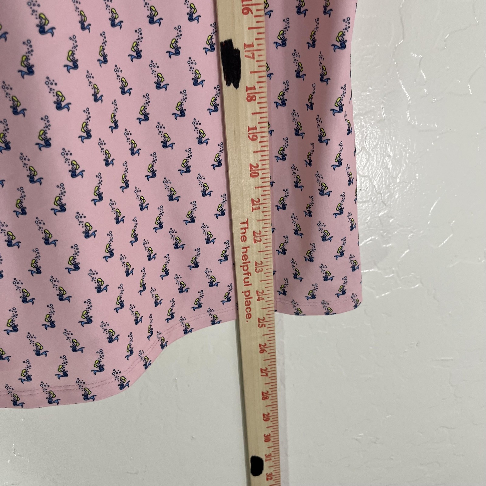 Vineyard Vines Polo Shirt Womens S Pink Collared Short Sleeve Mermaid Print