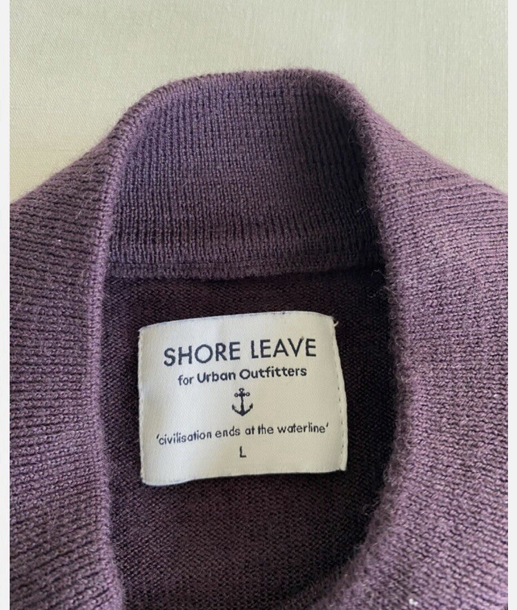 SHORE LEAVE JUMPER SZ LARGE PURPLE WOOL BLEND TURTLE NECK SWEATSHIRT SEE DETAILS
