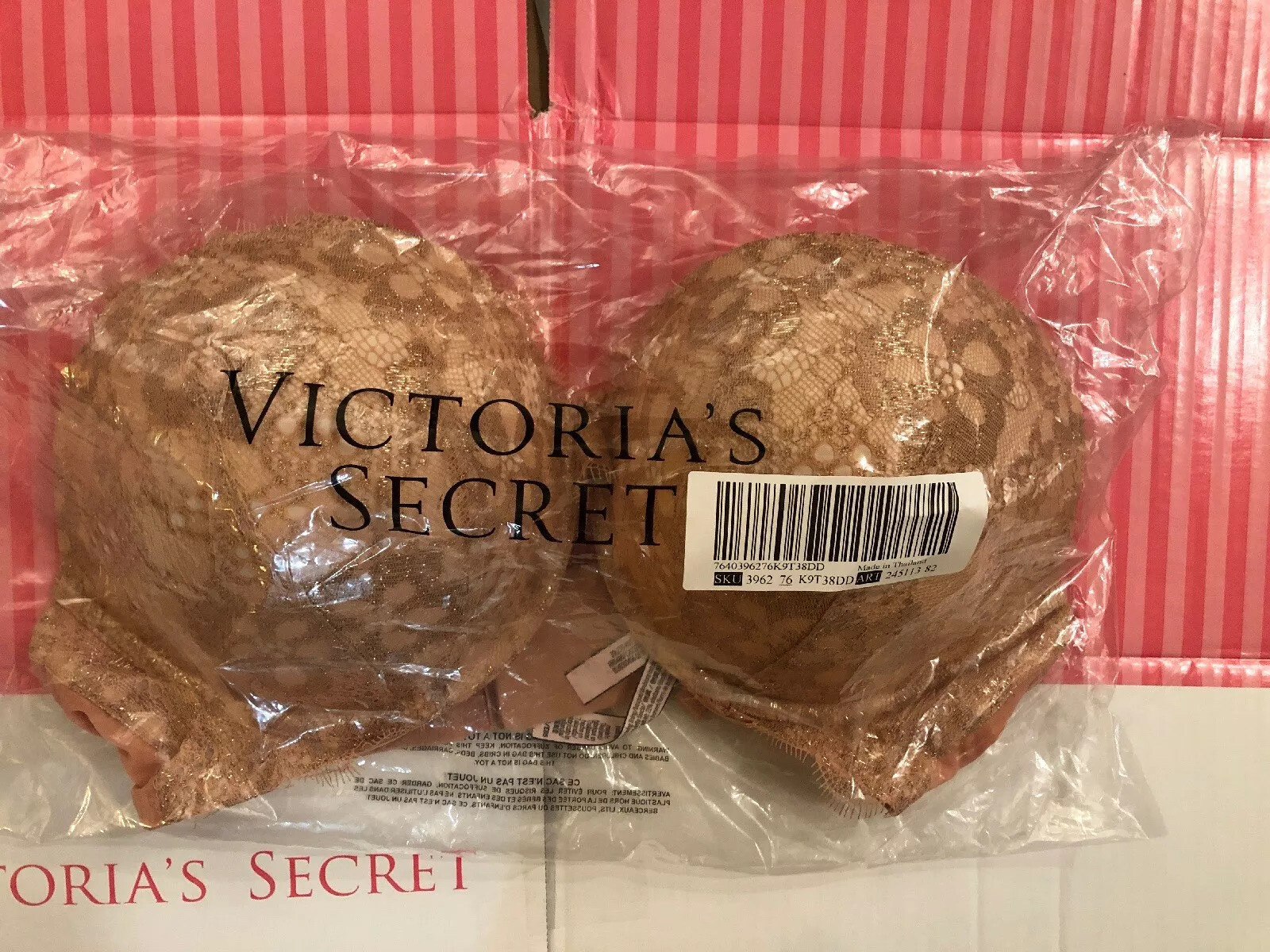 NWT Victorias Secret Dream Angels Push Up Bra Cafe Creme Lace Size 38DD