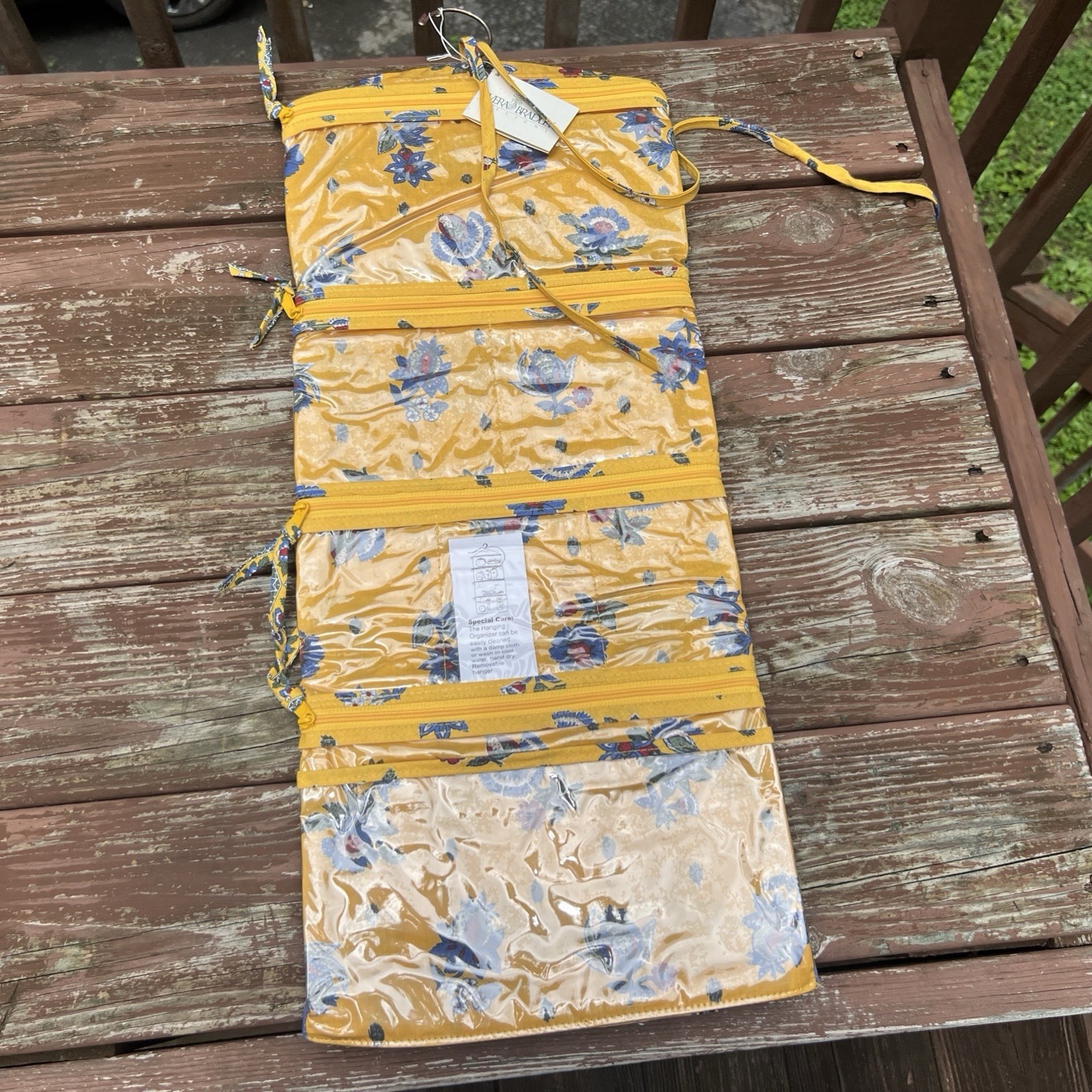 Vera Bradley 100% Cotton Feminine Floral French Yellow Hanging Organizer USA