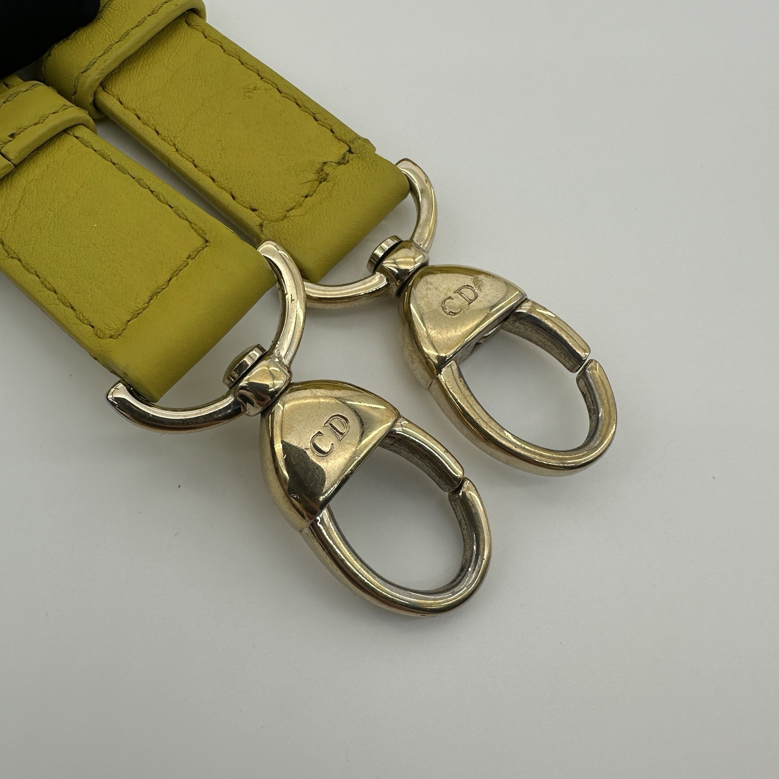 Dior Leather Top Handle & Shoulder Bag Lemon yellow leather.