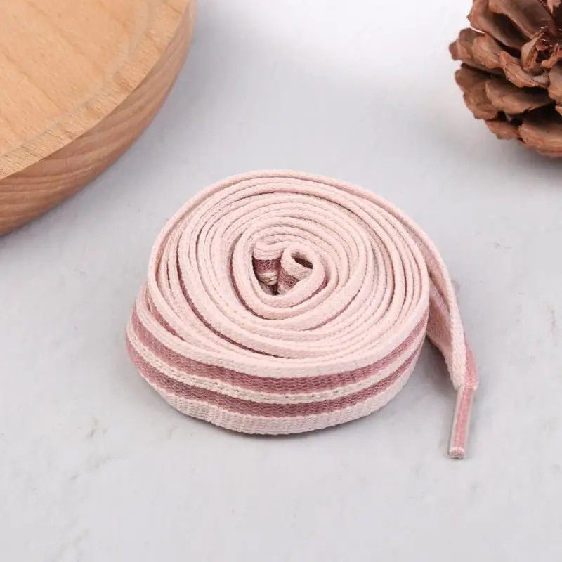 1pair 2cm Bow Wide Flat Shoelaces Fish Silk Transparent Striped Shoelaces Sneake