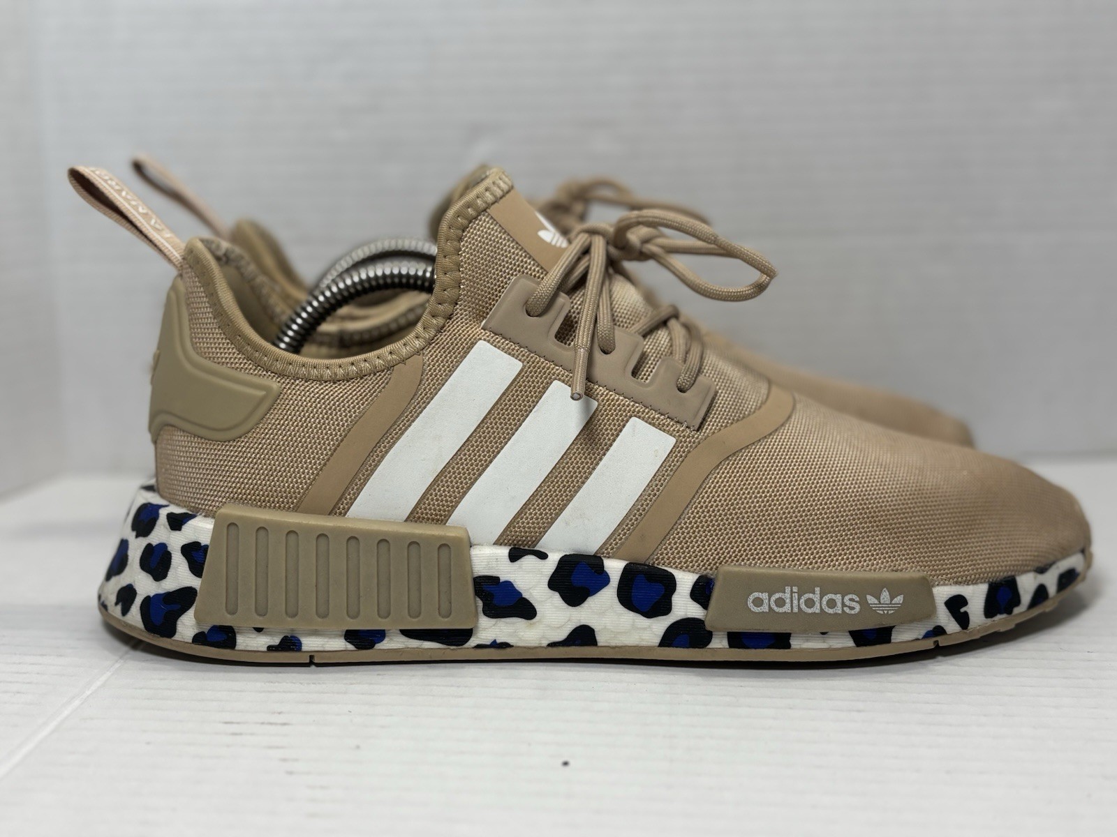 Adidas NMD_R1 Women’s 9.5 Pale Nude Leopard Boost GZ8025 Fashion Running Shoes