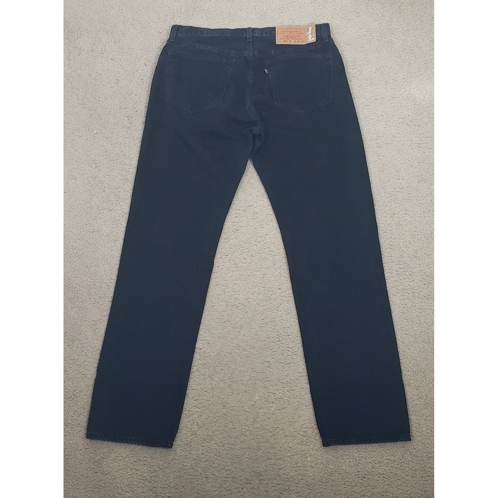 Levis Denim Tears 501 DT Mens Black Straight Leg Jeans W36 L34 Button Fly