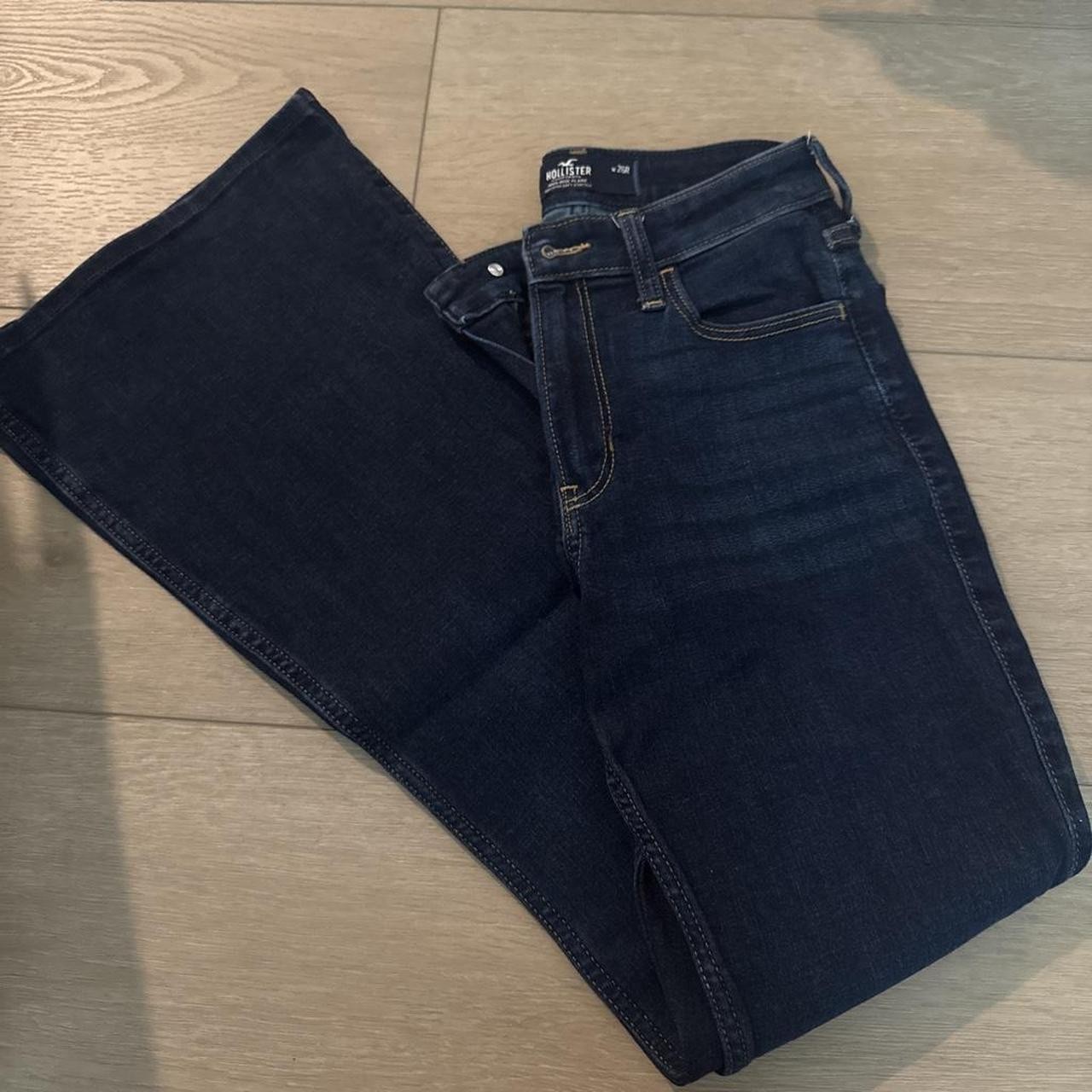 Hollister dark wash high rise flare jeans #denim #flared