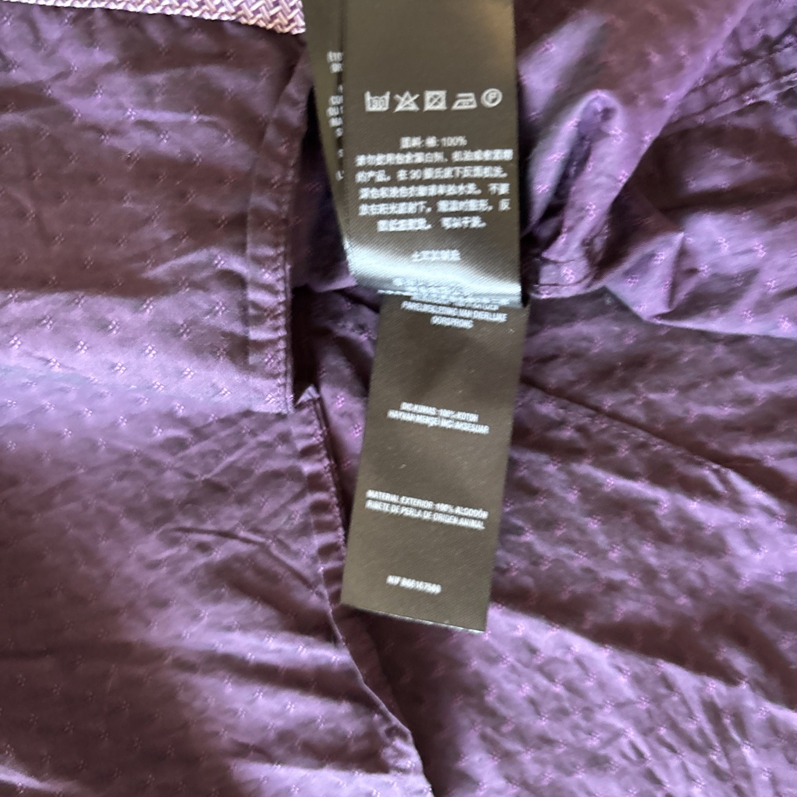 Ted Baker London Flip Cuff Button Up Dress Shirt Mens XL Sz 5 Purple Textured